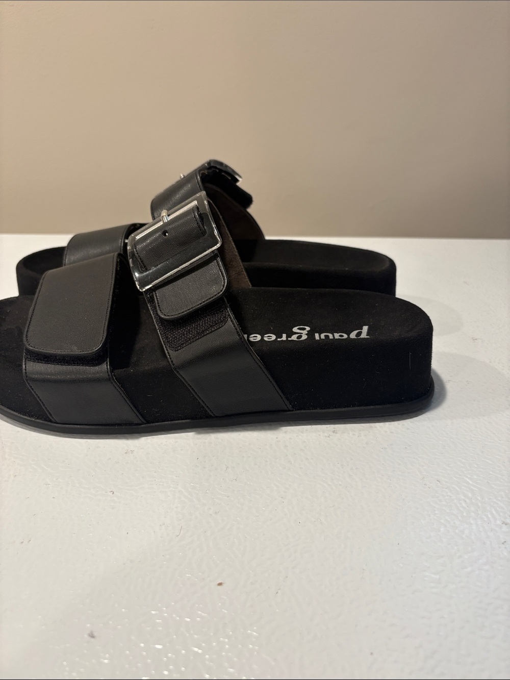 Paul Green Black Double-Strap Buckle Sandals - Picture 5 of 9